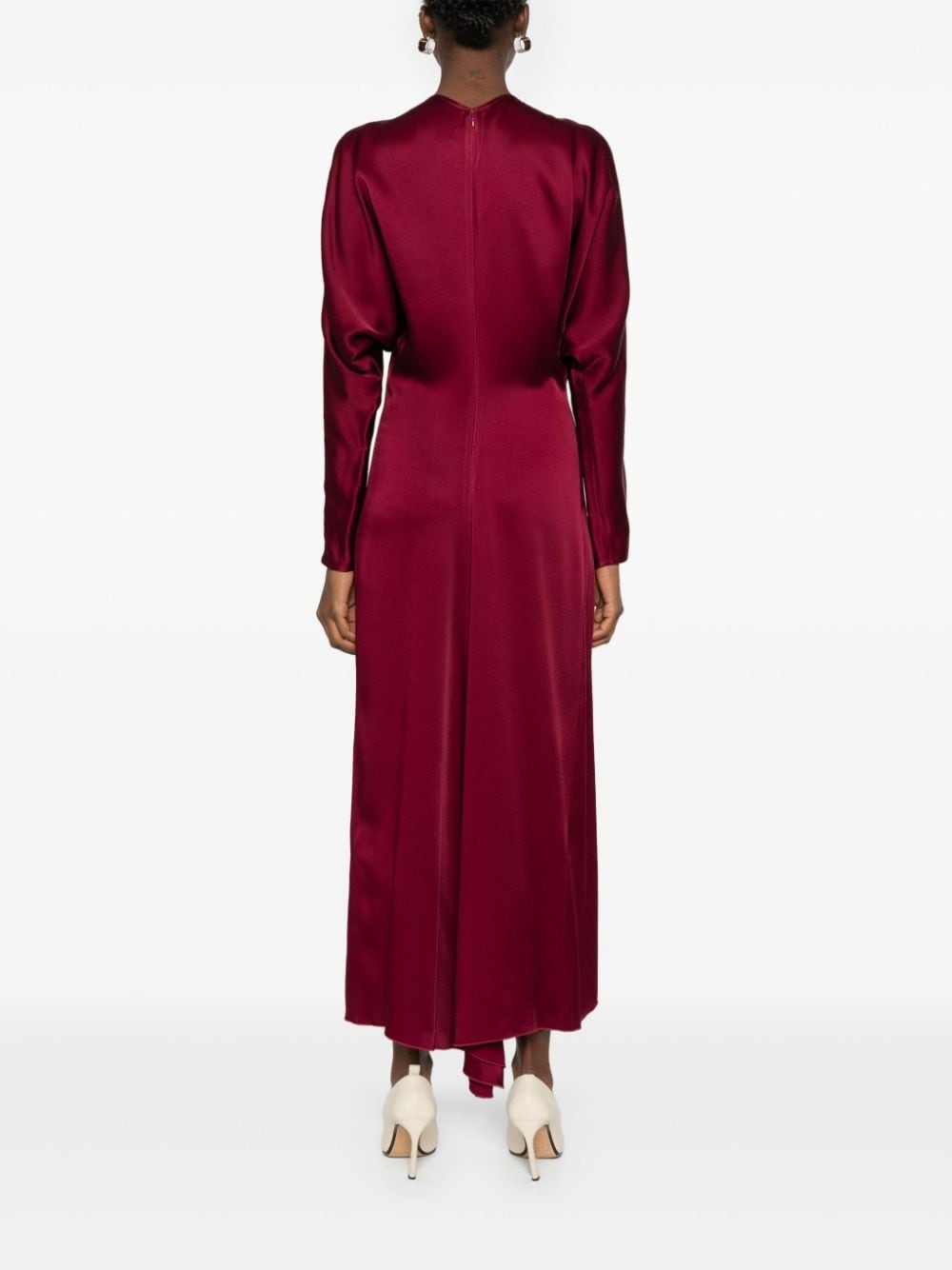 dolman-sleeves midi dress - 4