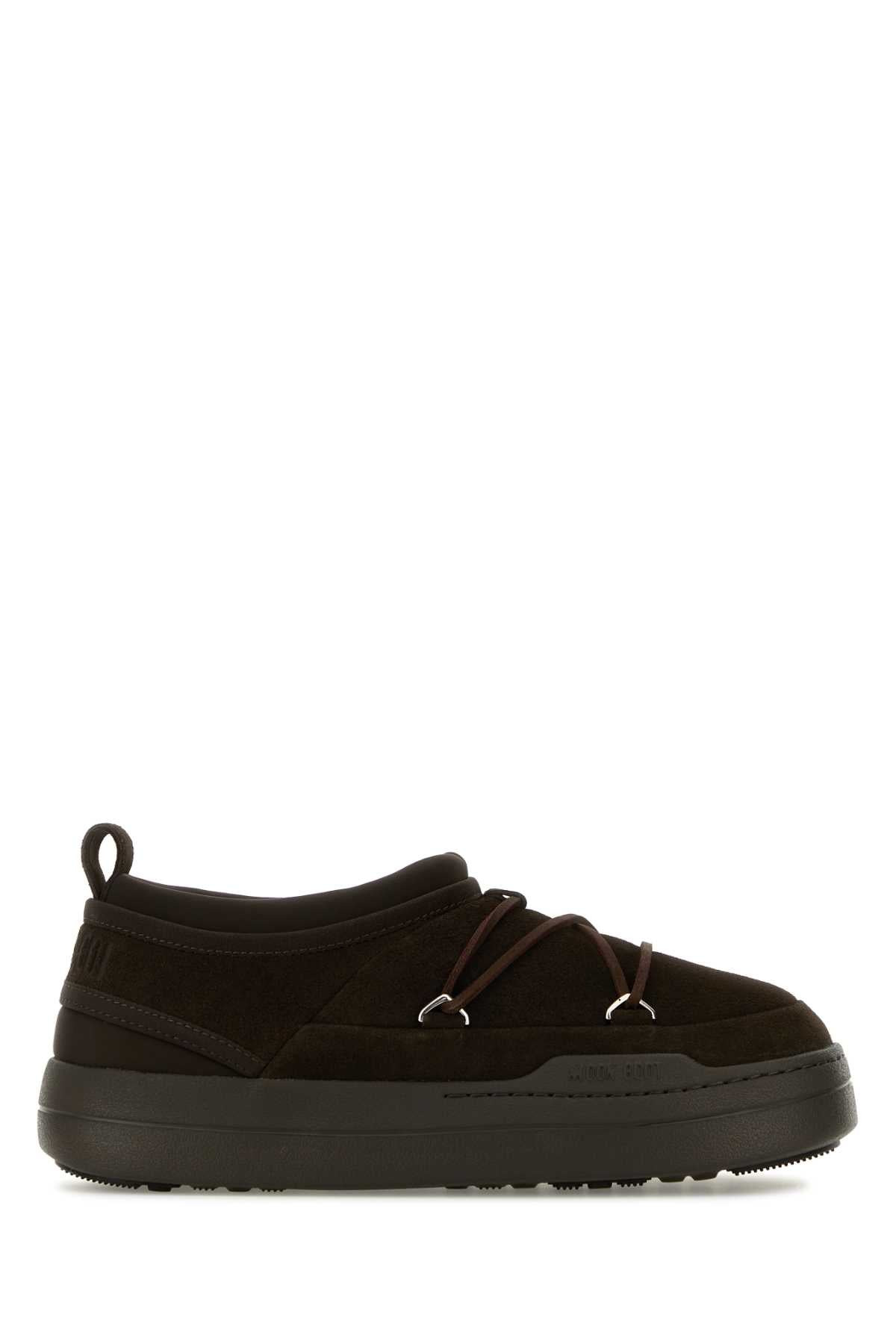 Moon Boot Men Brown Suede Mb Park Icon Slip Ons - 1
