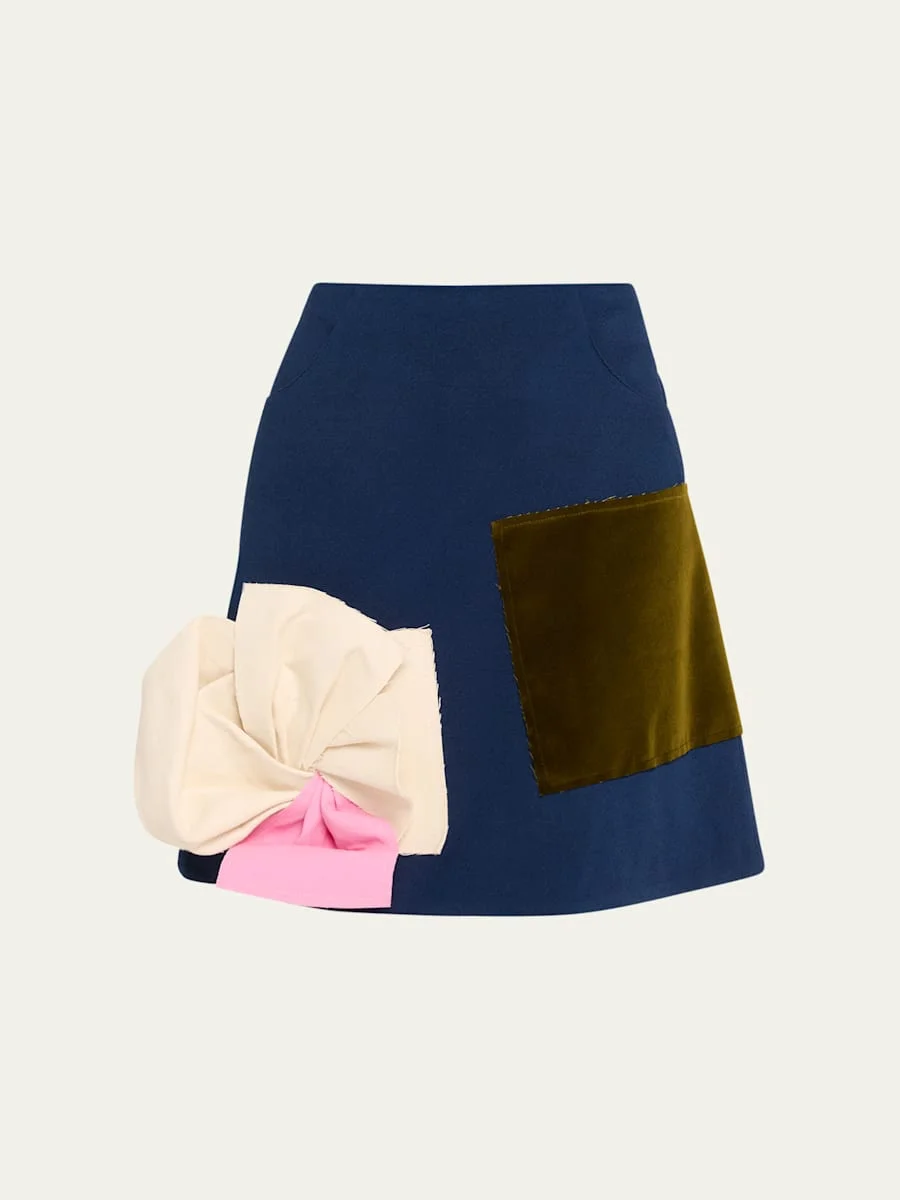 Marcel Flower Patch Denim Mini Skirt - 1