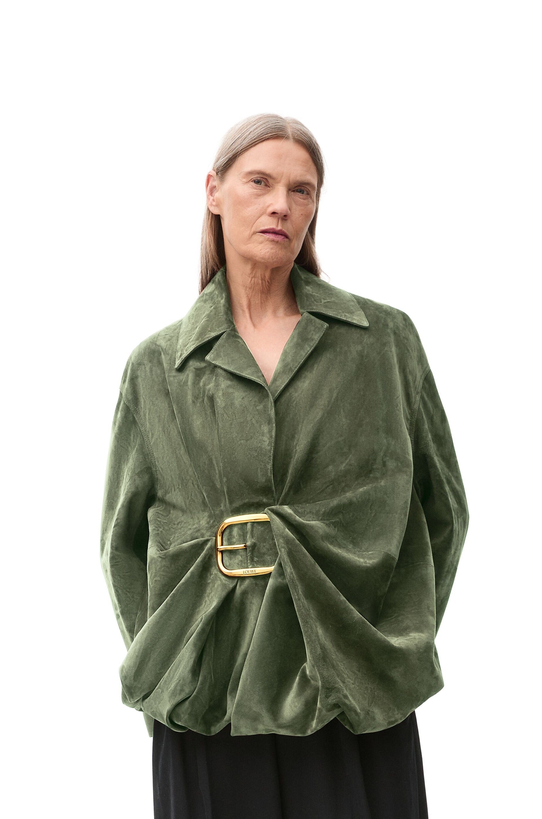Draped top in suede calfskin - 3