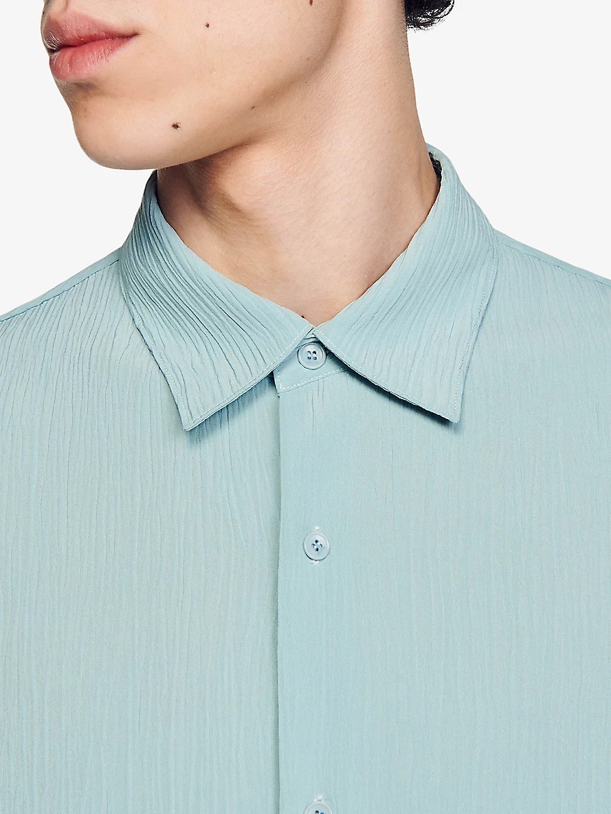 Crease-effect short-sleeved relaxed-fit woven shirt - 5