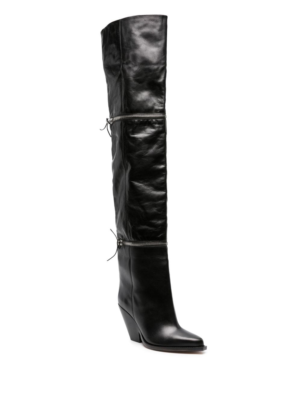 Lelodie 100mm thigh-high leather boots - 2