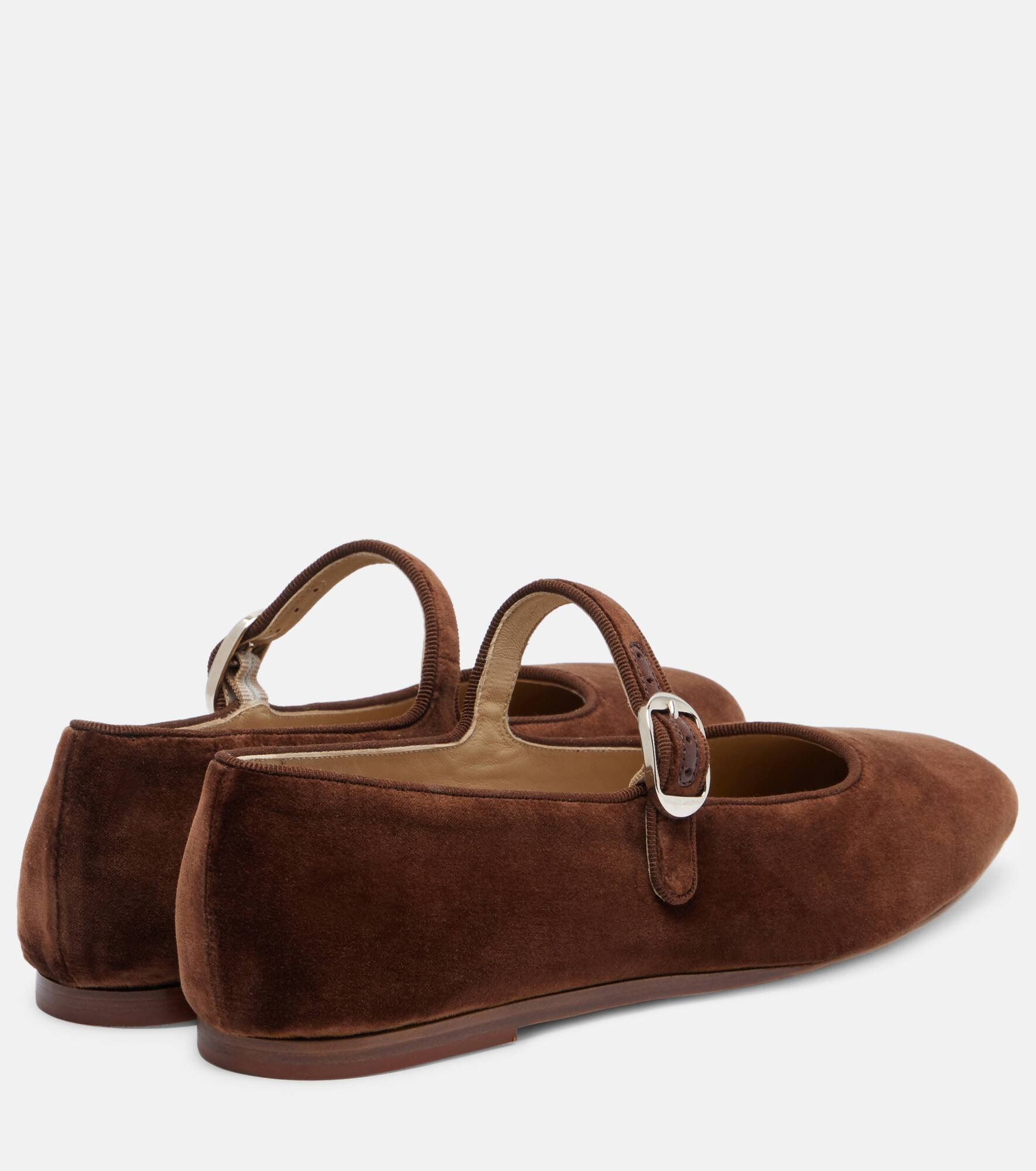 Velvet Mary Jane flats - 2