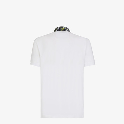 FENDI White cotton polo shirt outlook