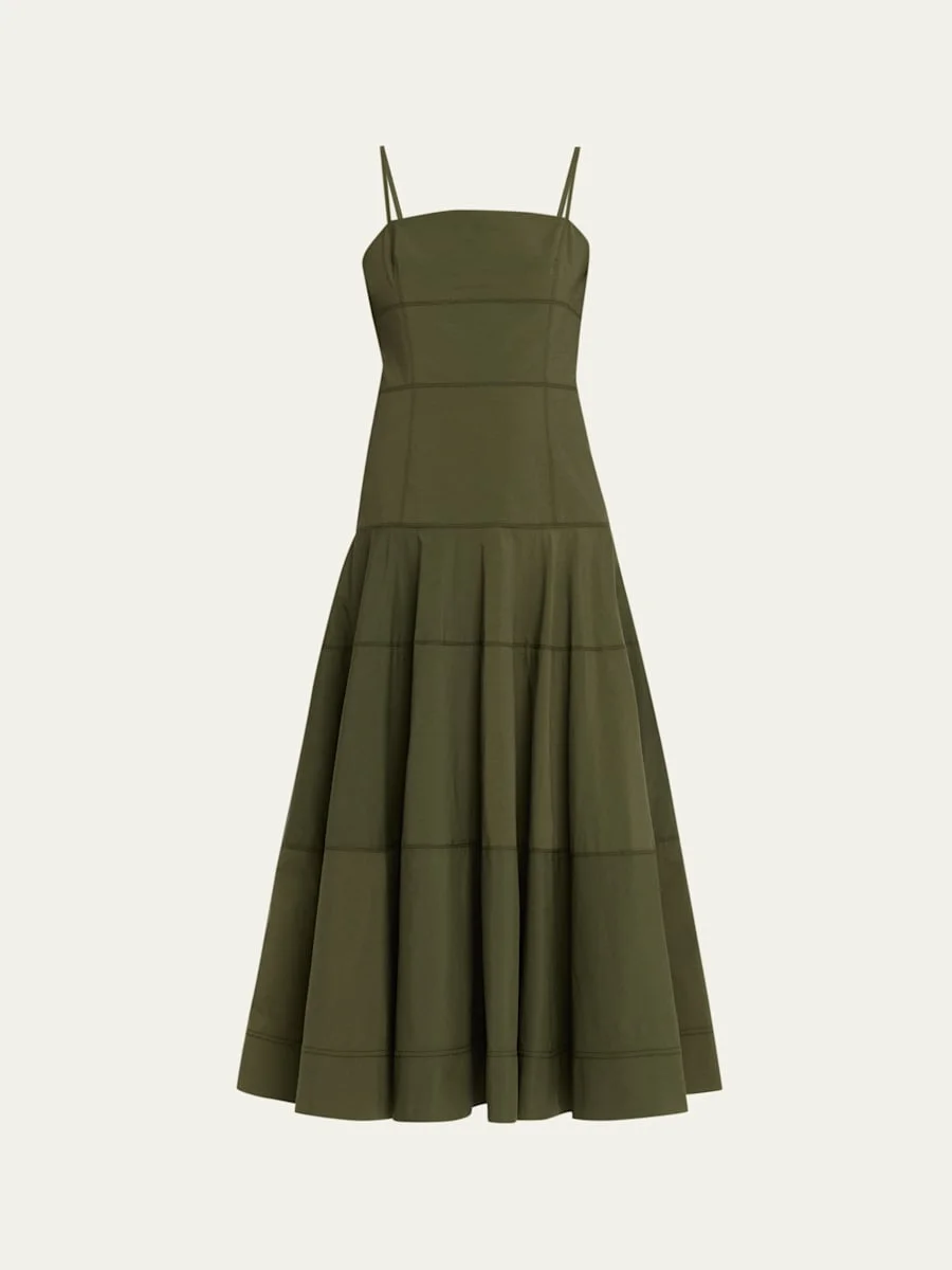 Ilona Tiered Faille Midi Dress - 1