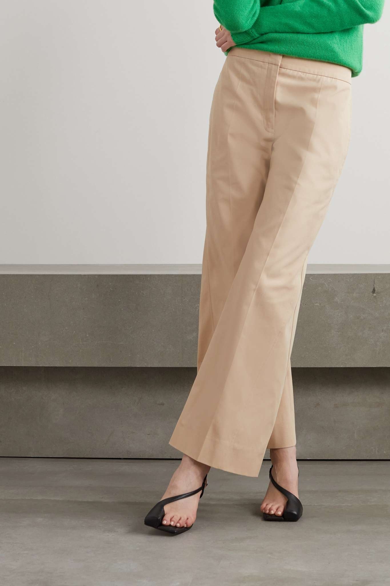 Cropped cotton-gabardine wide-leg pants - 3