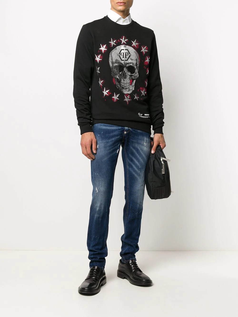 LS Stars and Skull crew neck sweatshirt  - 2