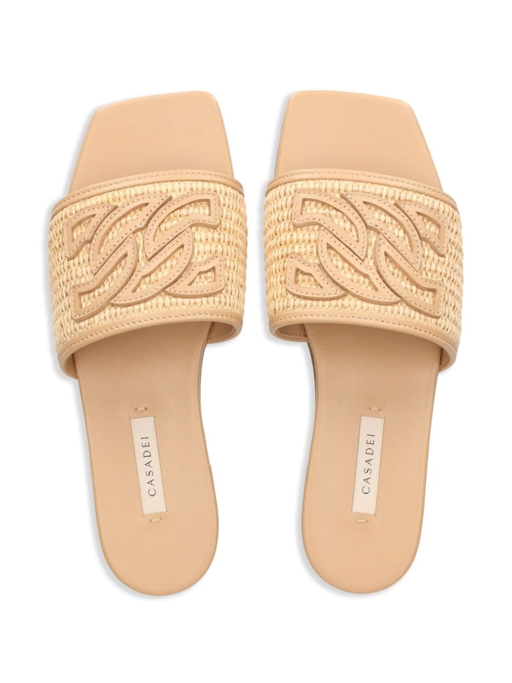 Portofino woven-raffia slides - 4