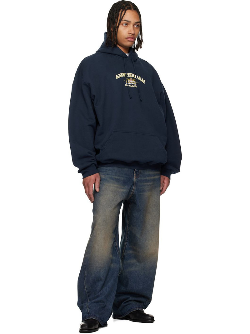 VETEMENTS Navy Holland Tourist Hoodie outlook
