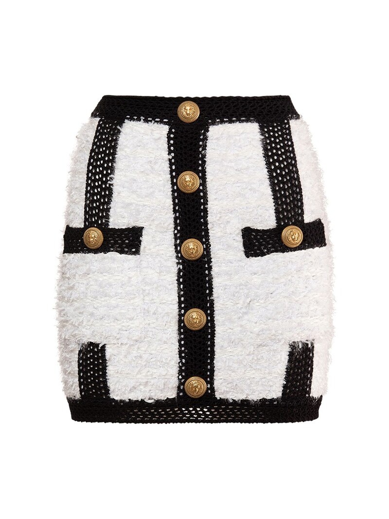 Knit tweed mini skirt - 1