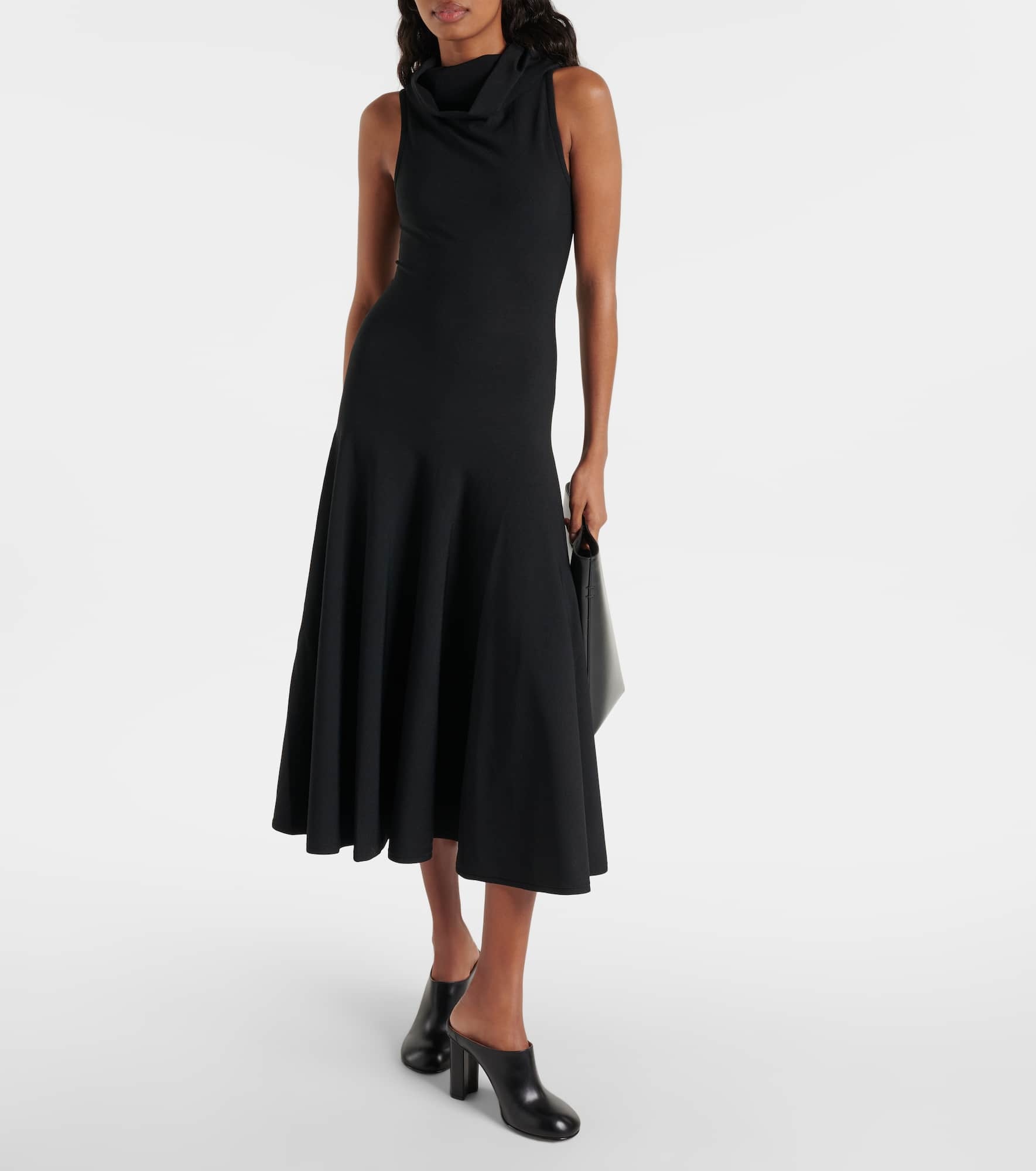 Hooded jersey midi dress - 2
