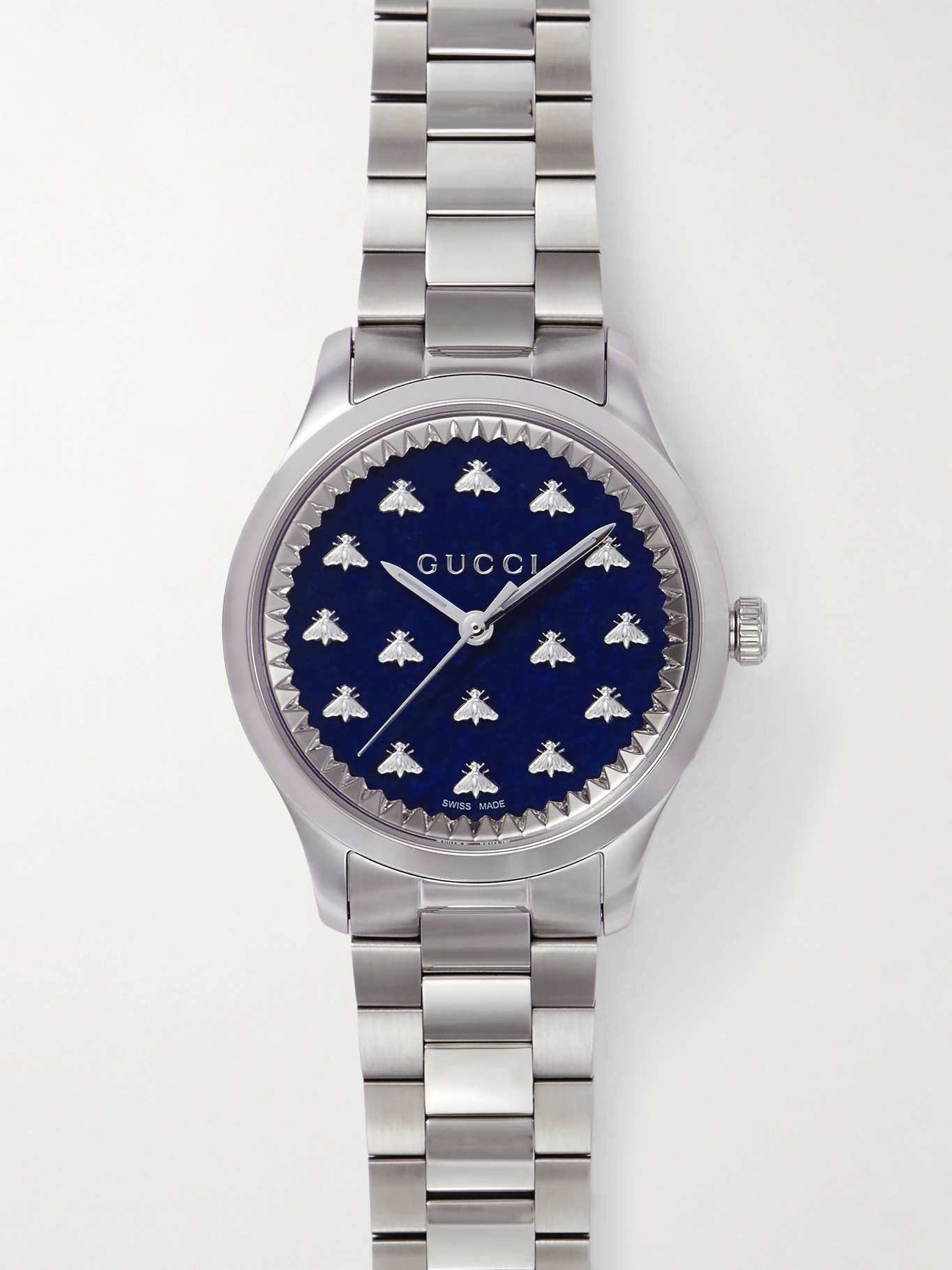 【GUCCI】g-timeless 32mm stainless steel watch GUCCI G-Timeless 32mm stainless steel watch | netaporter