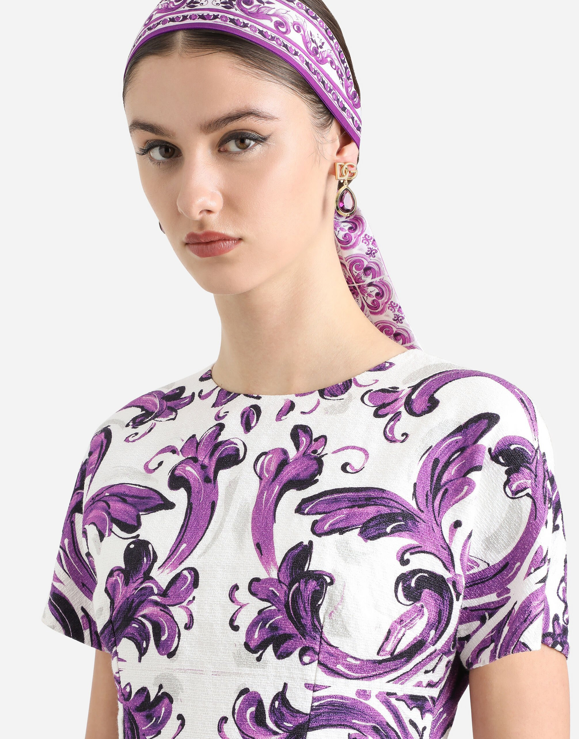 Majolica-print dress - 4