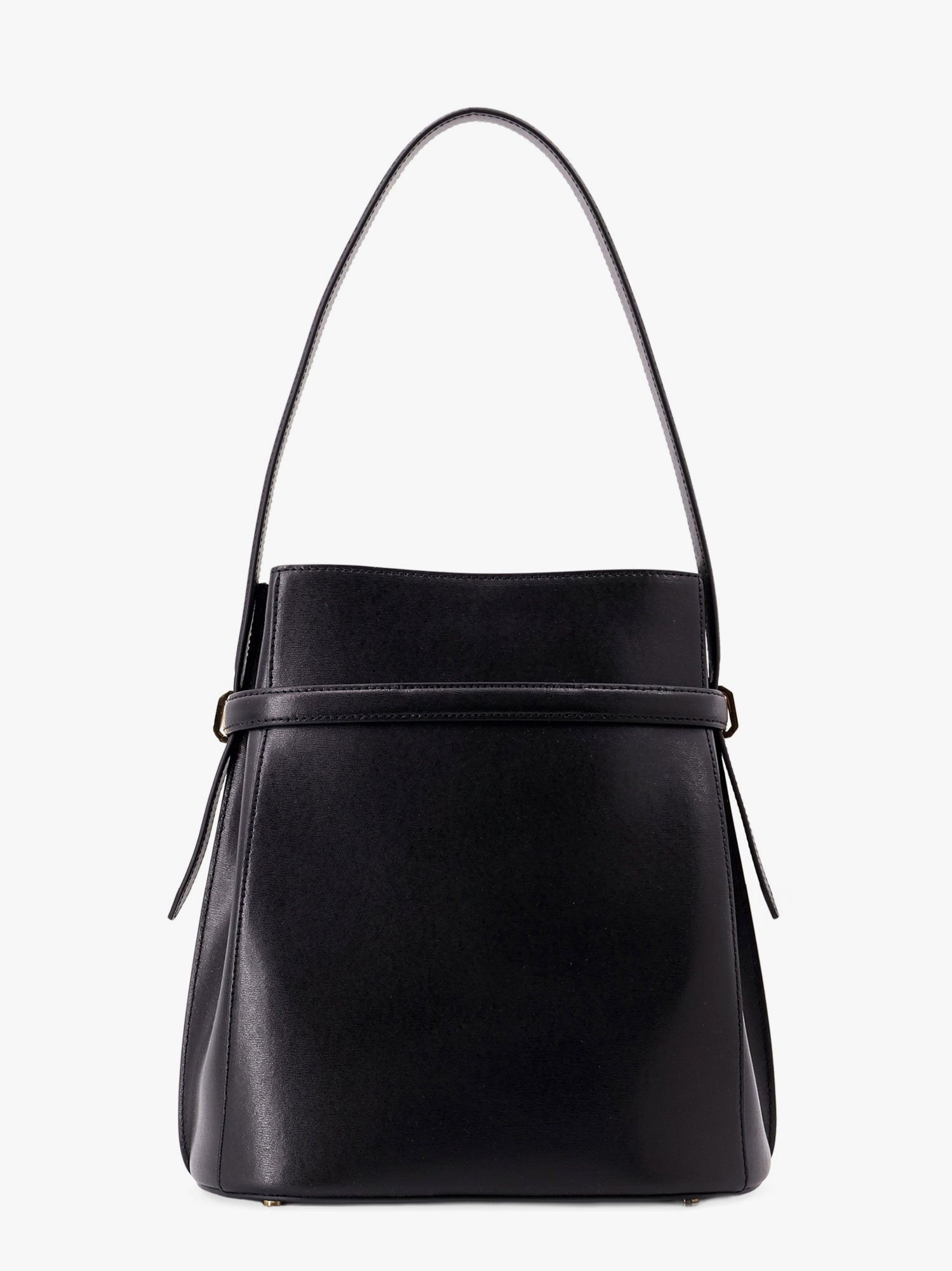 Leather bucket bag with frontal strap - 3