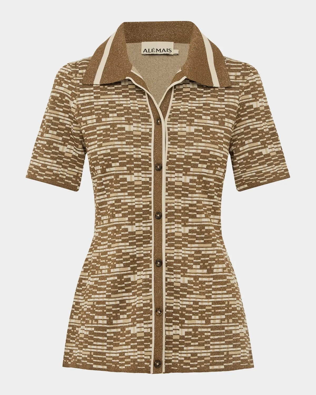 Stefanie Knit Button-Front Shirt - 1