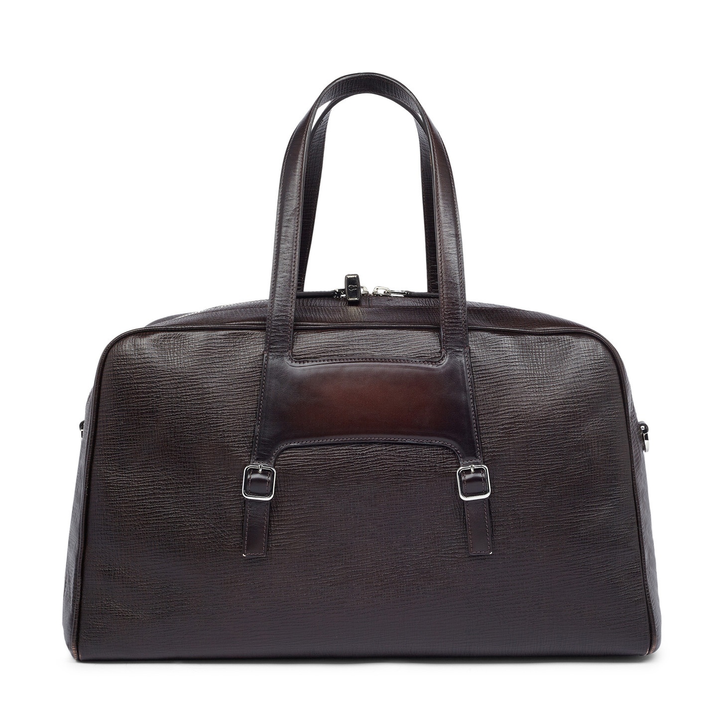 Brown embossed leather weekend bag - 6