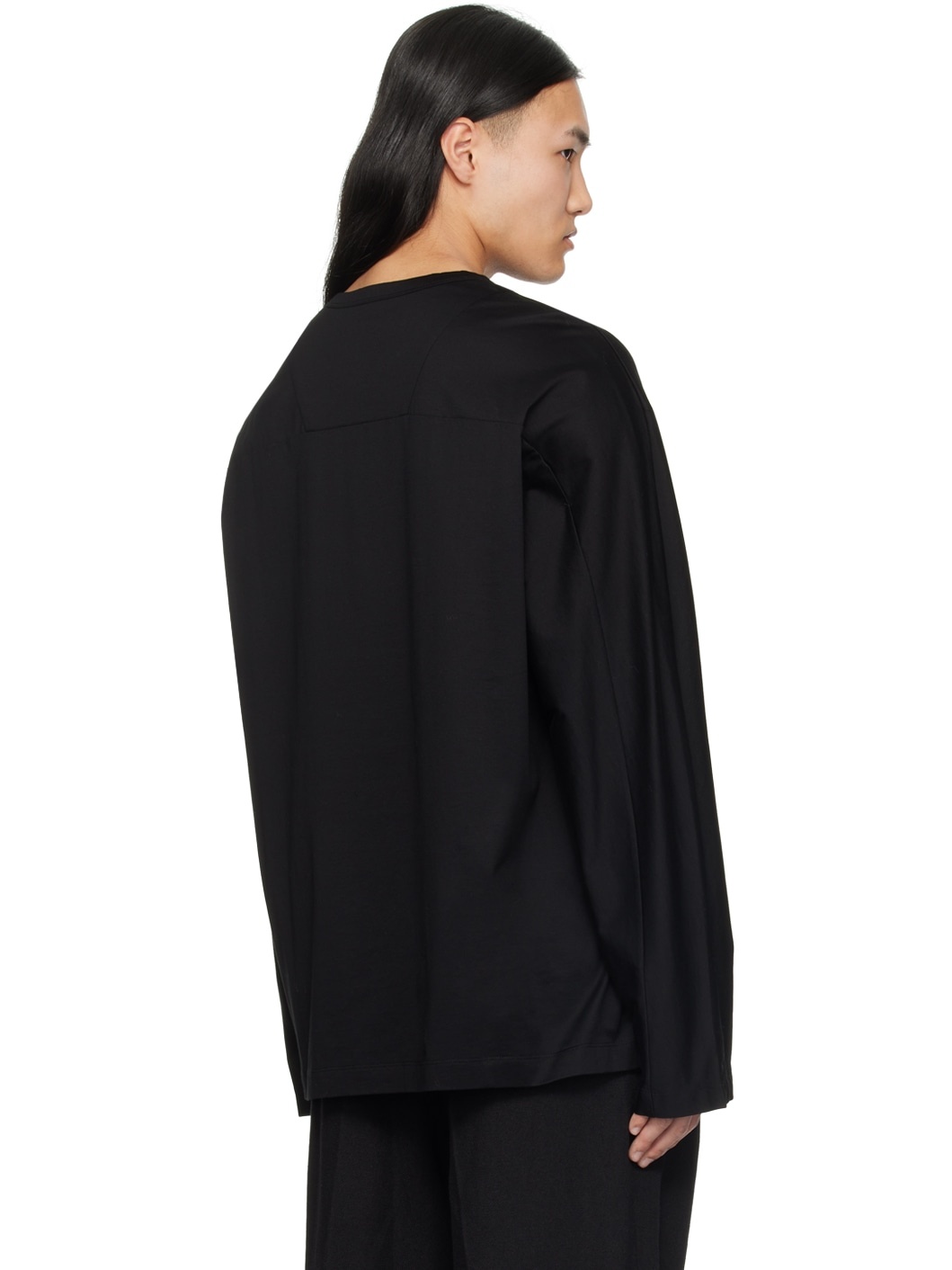 Black Embroidered Long Sleeve T-Shirt - 3