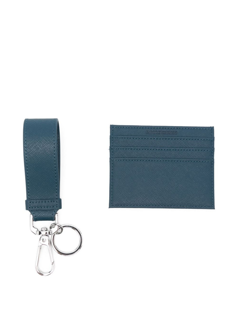 EMPORIO ARMANI embossed-logo keyring cardholder outlook