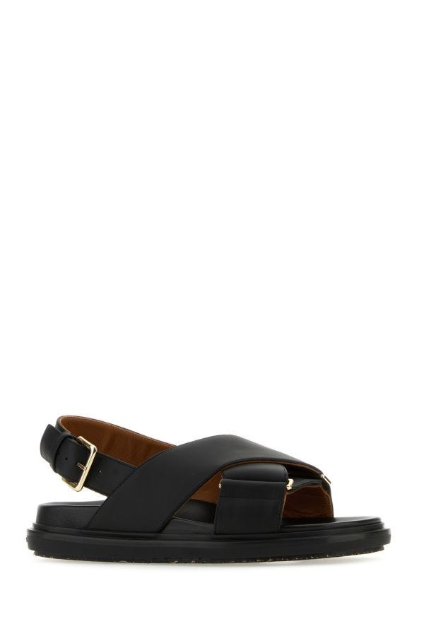Black leather Fussbett sandals - 2