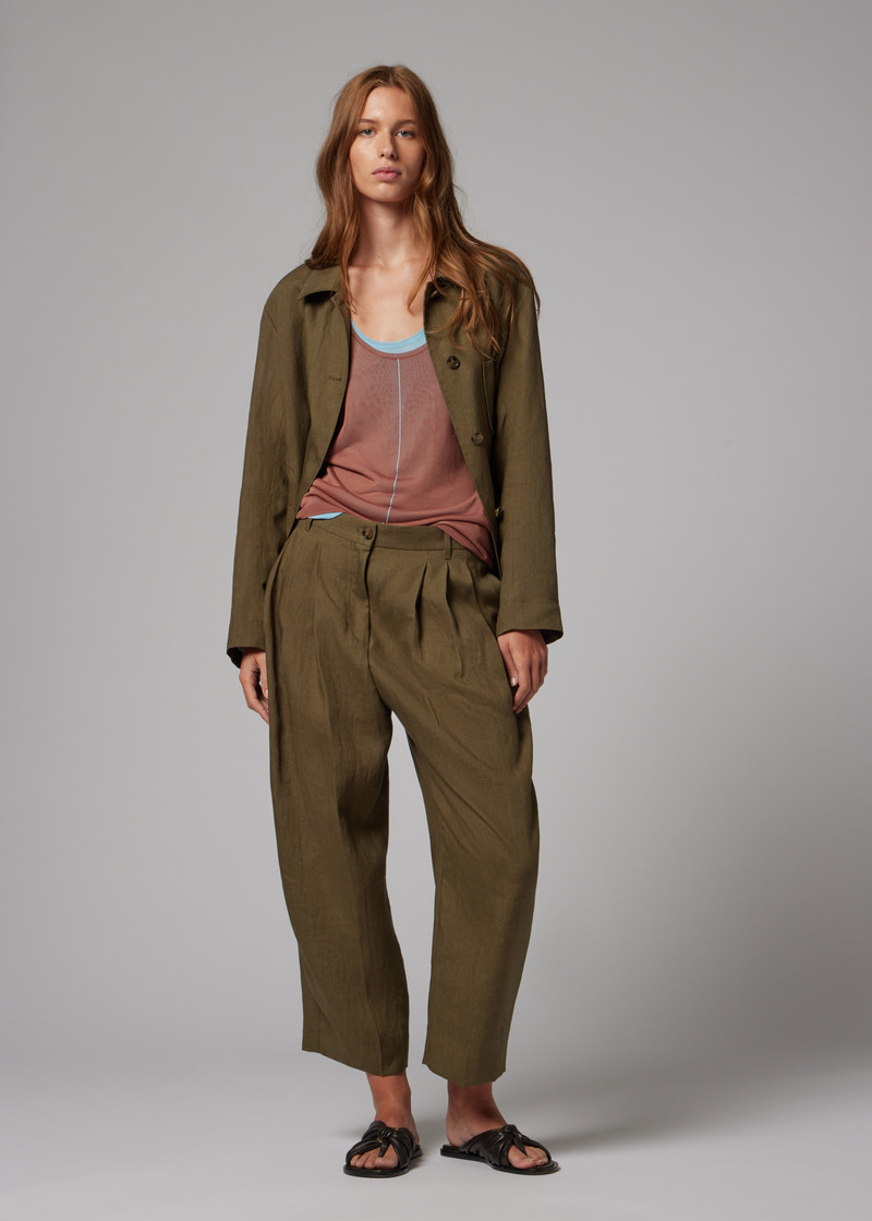 Women's Khaki Linen Jacket 7
