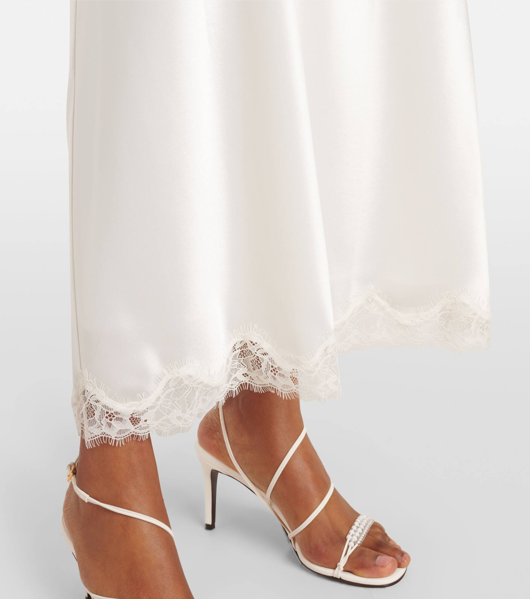 Bridal Harlan lace-trimmed satin slip dress - 5