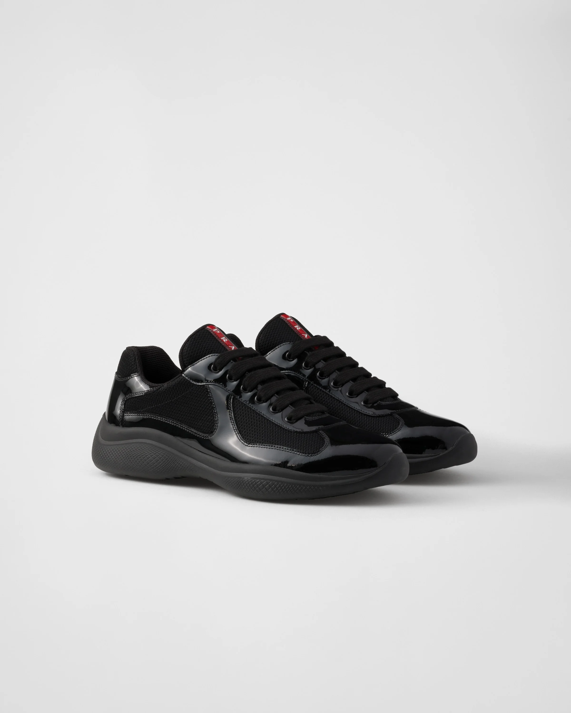 Patent leather and technical fabric Prada America's Cup sneakers - 1