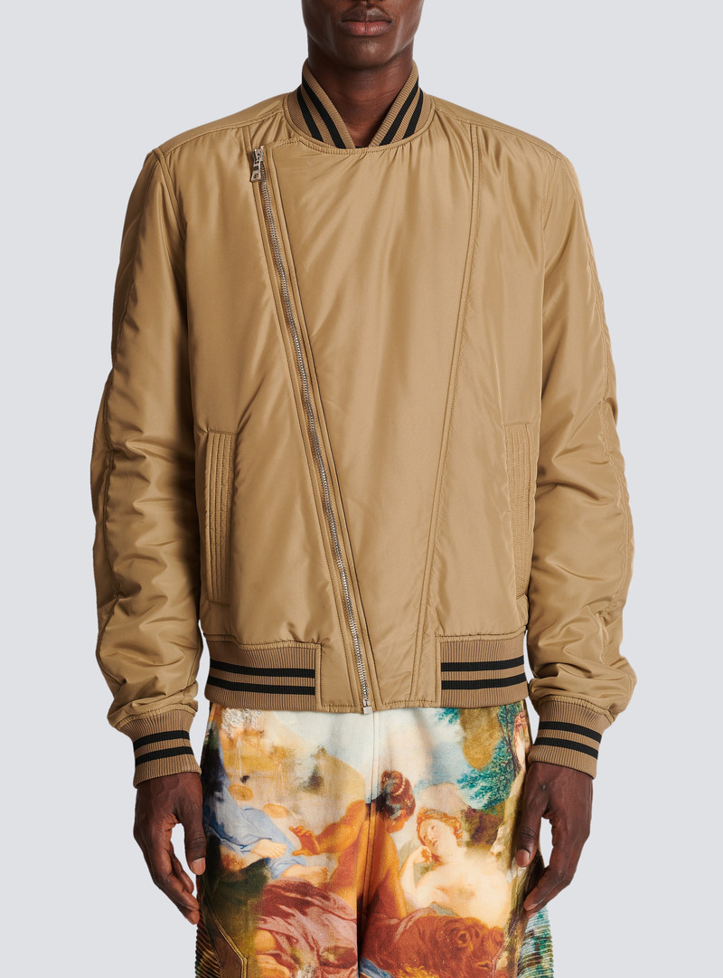 Nylon bomber jacket with printed logo 5