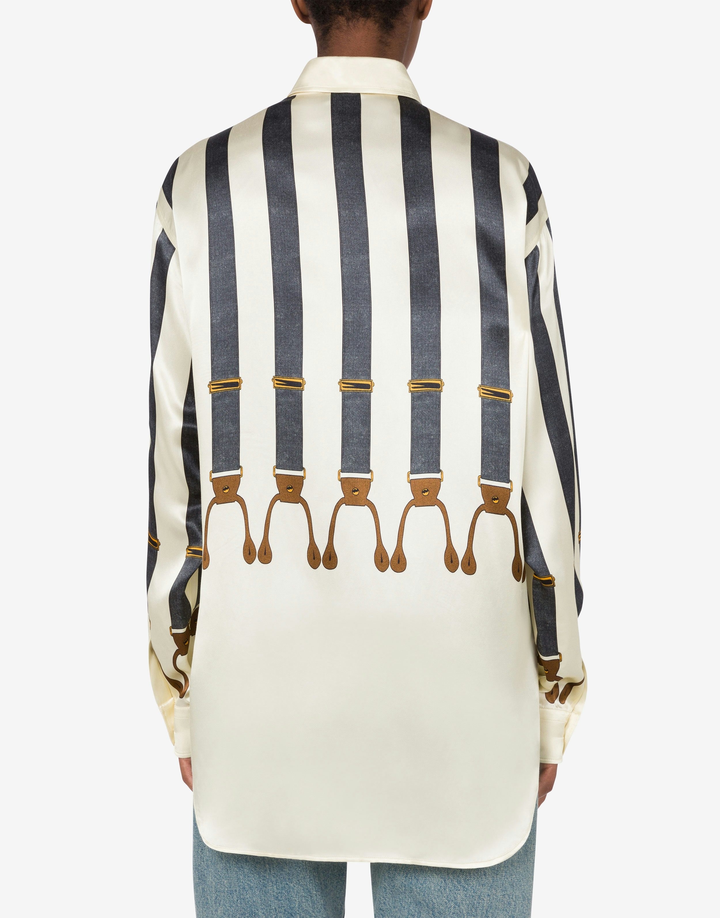 SHIRT IN SATIN SUSPENDERS PRINT - 3