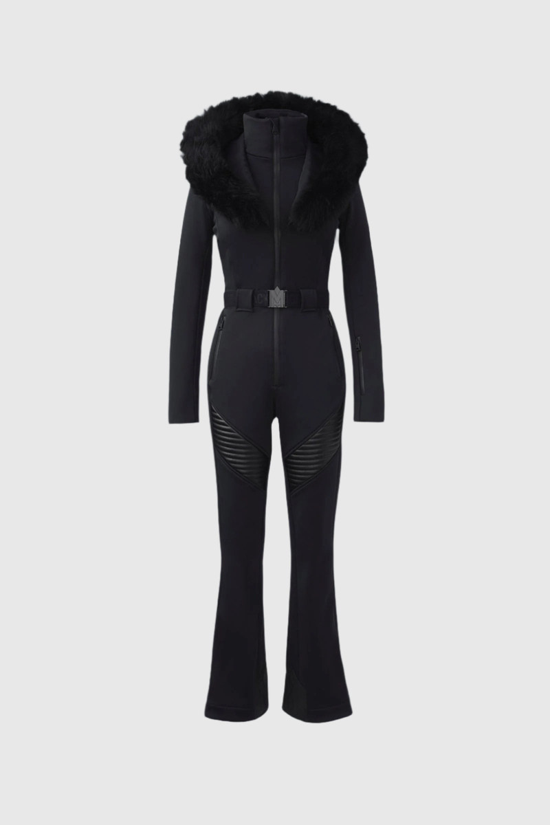 ELLE-Z Techno fleece ski suit with removable hood and fur trim 1