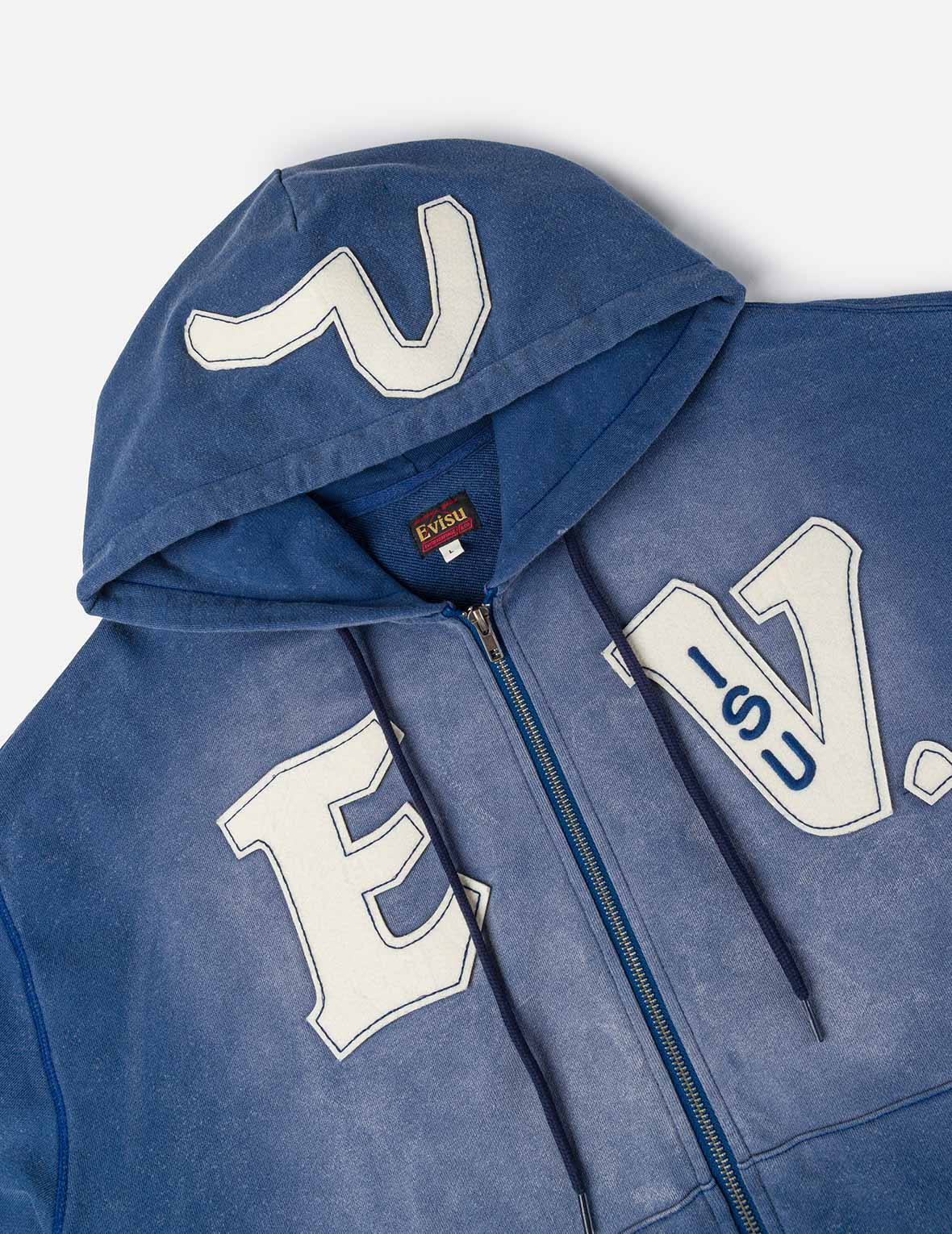 EV and Seagull Patches Embroidery Relax Fit Hoodie Jacket - 8