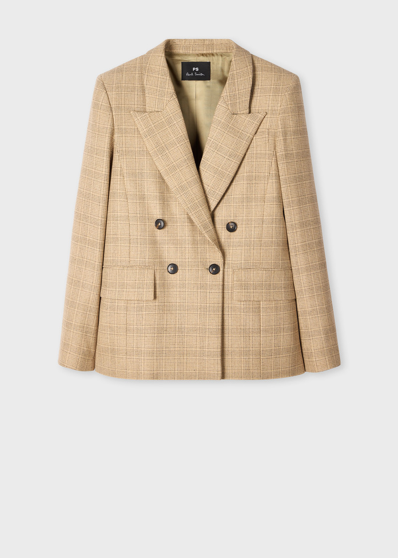 Women's Stone Check Double-Breasted Blazer 1