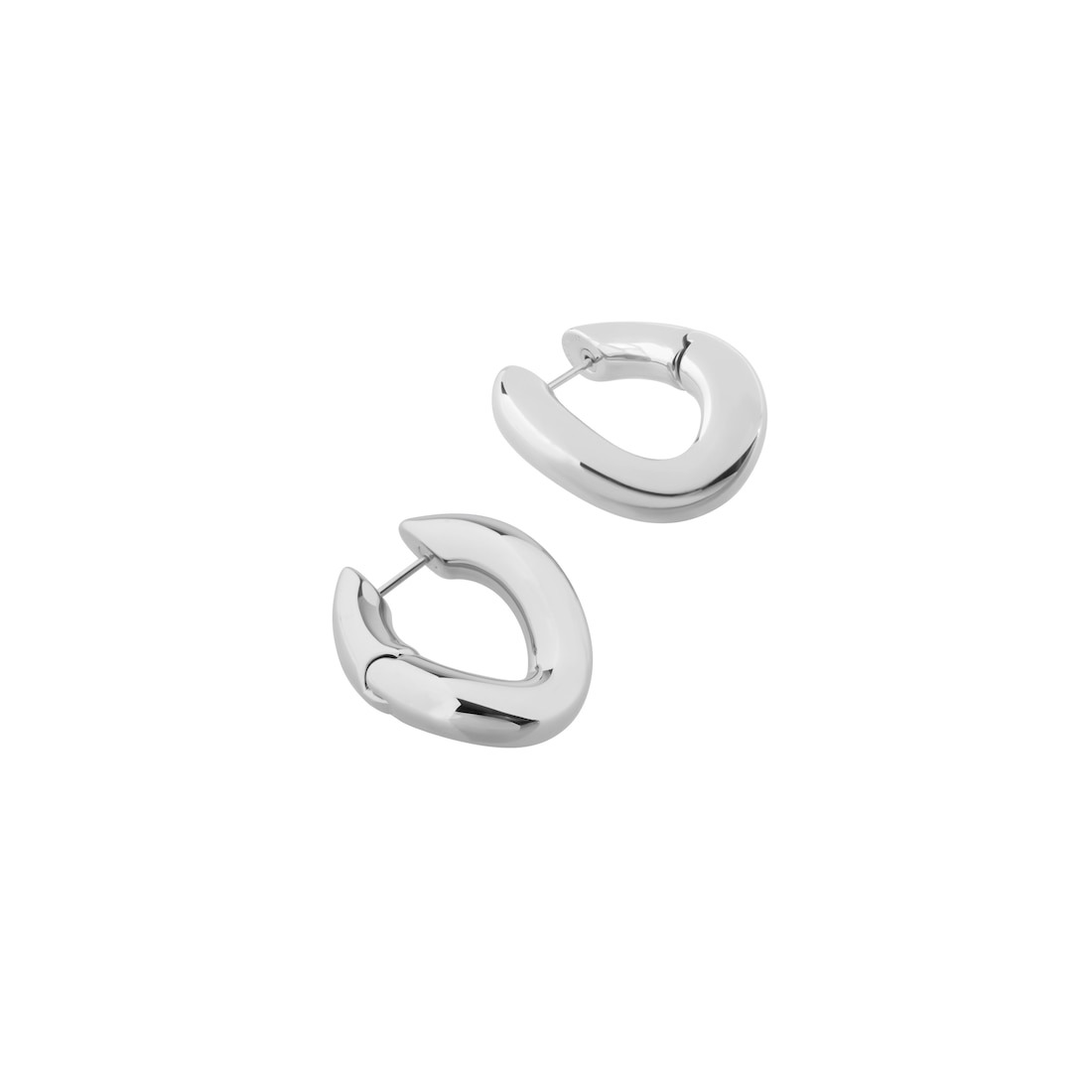 Women's Loop Earrings in Silver - 3