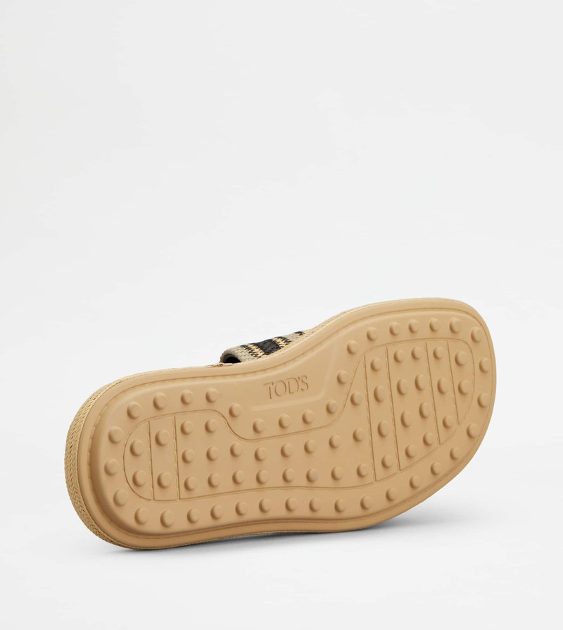 SANDALS IN FABRIC - BEIGE, BLACK 4