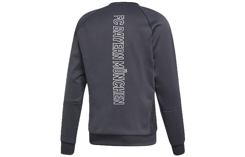 adidas adidas Logo Printing Bayern Munich Soccer/Football Sports Pullover Gray FR3989 outlook