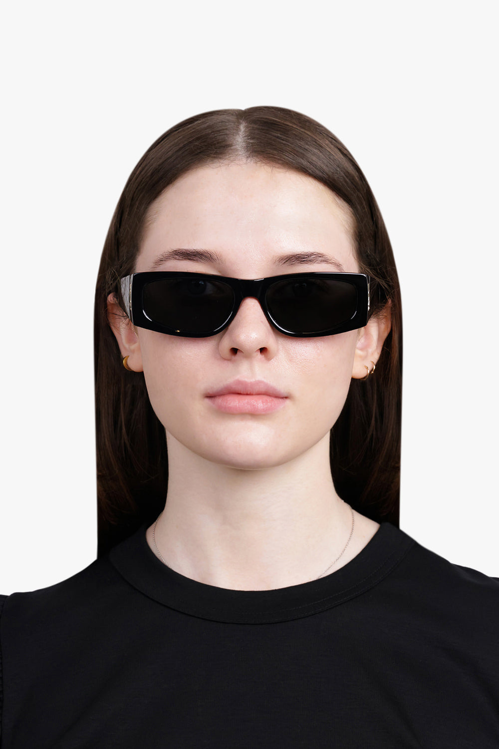 SL M140 FLAT CAT EYE FRAME SUNGLASSES | BLACK - 4