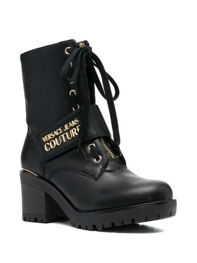 VERSACE JEANS COUTURE logo-plaque lace-up boots outlook
