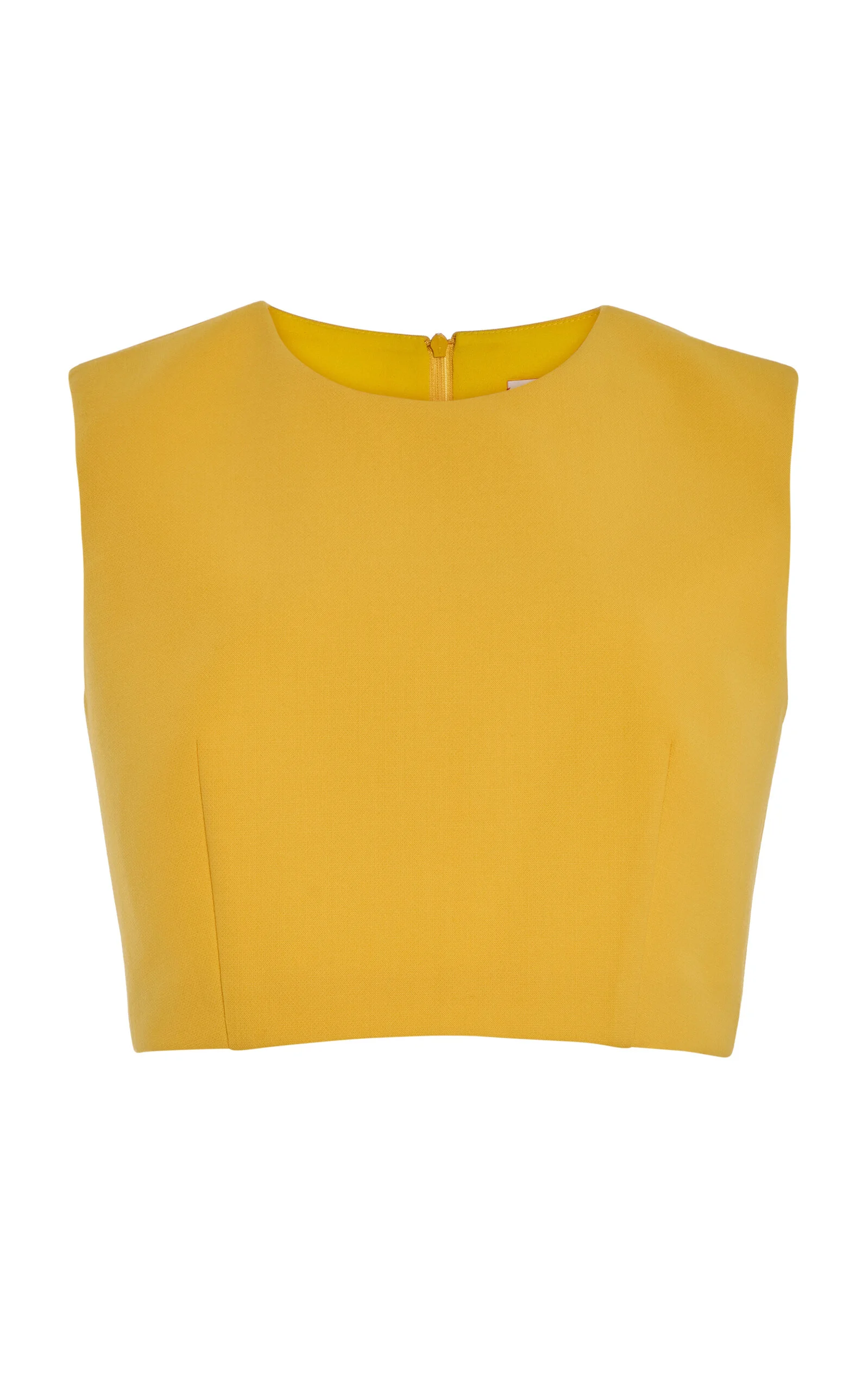 Cropped Bi-Stretch Wool Tailored Top yellow - 1