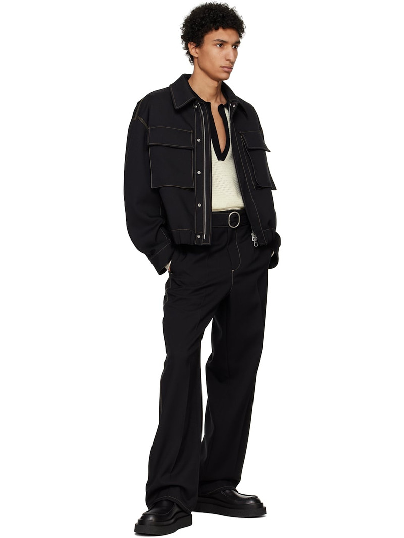 Jil Sander Black Belted Trousers outlook