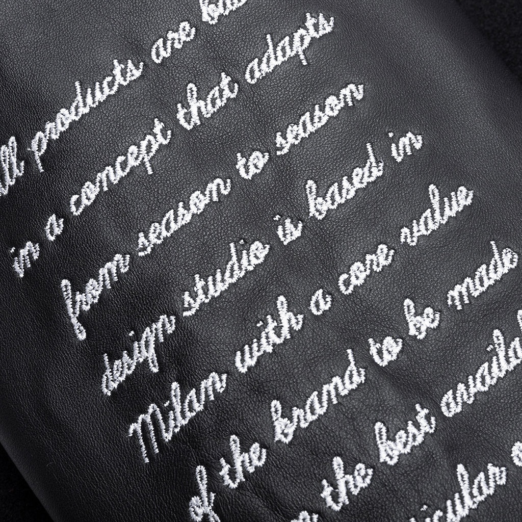 WIZ DICES LEA WOOL VARSITY JACKET - BLACK/WHITE - 4
