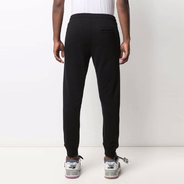 Men's Off-White SS21 Solid Color logo Sports Pants/Trousers/Joggers Black OMCH035F21FLE0011001 - 3