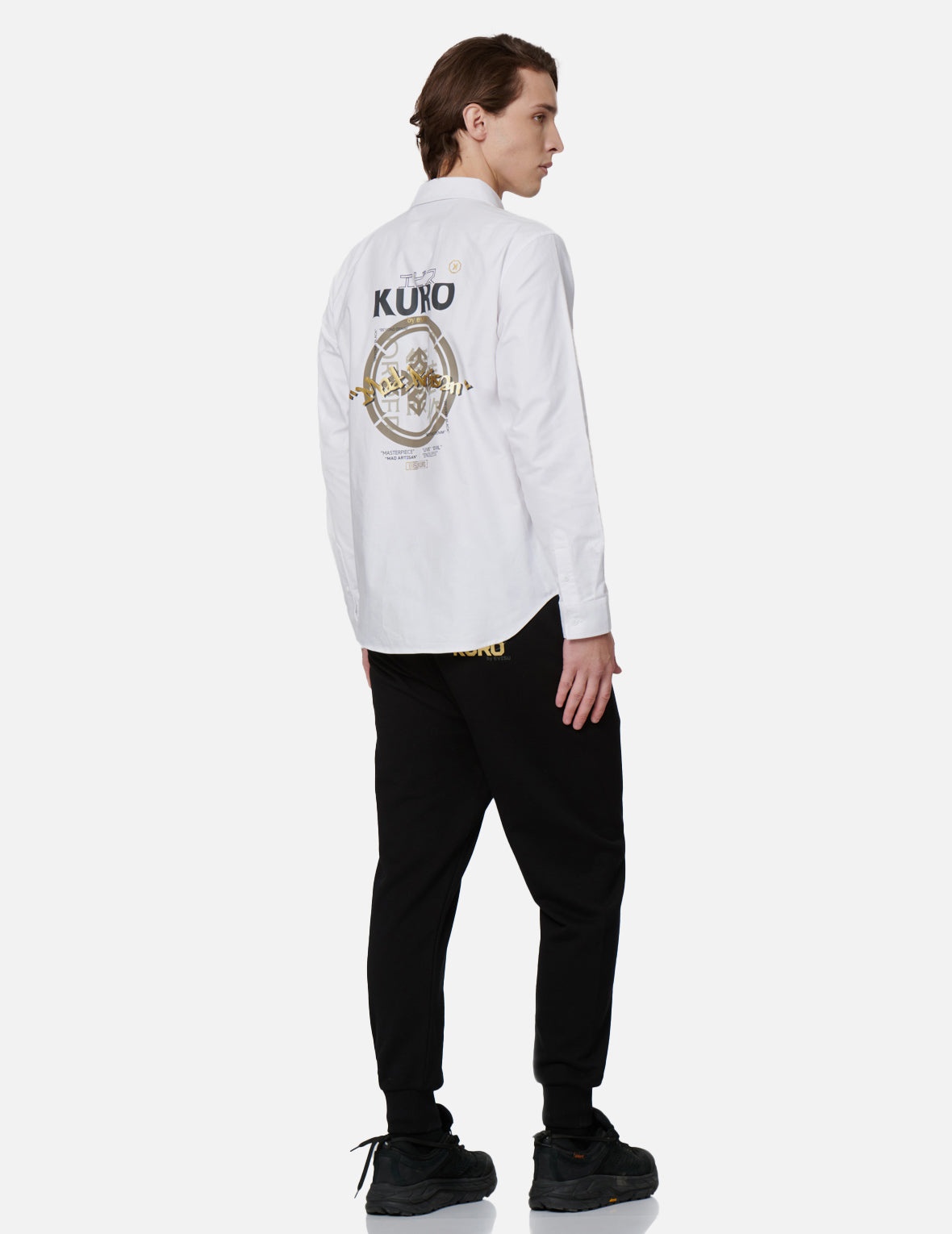 Kamon and Graffiti Print Oxford Shirt - 3