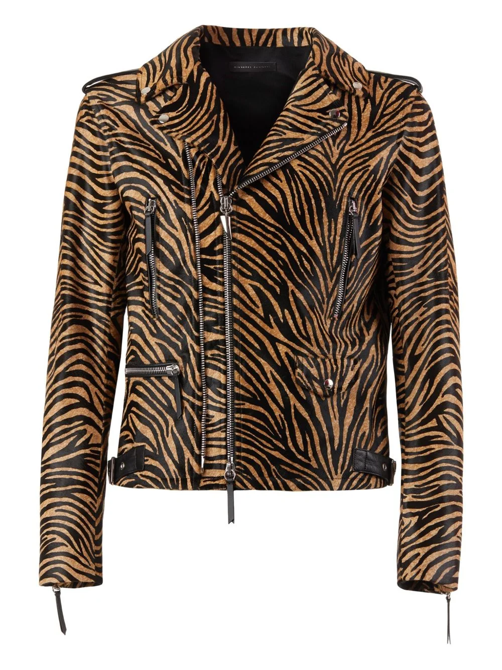 Kian animal-print biker jacket - 1