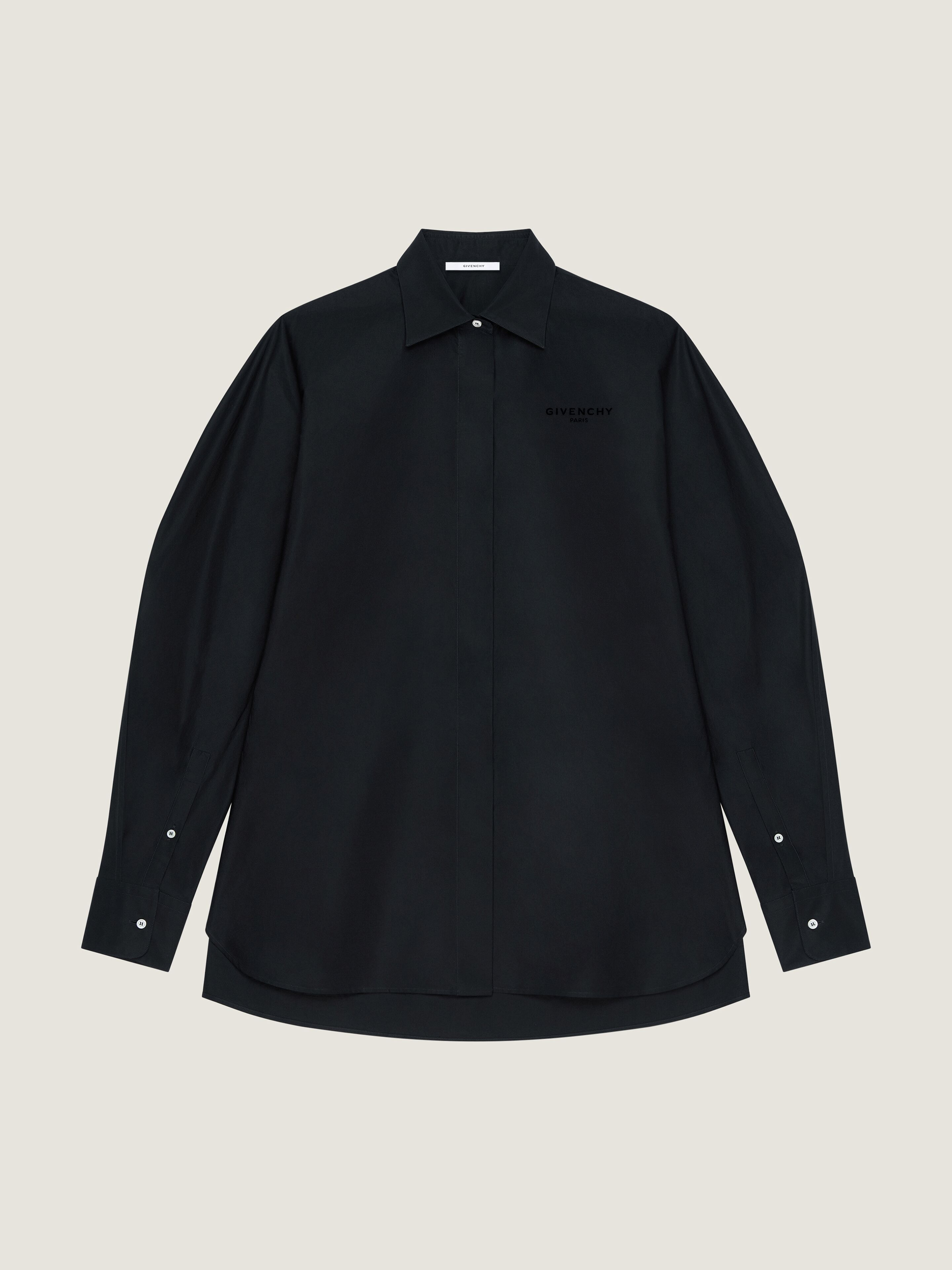 COCOON SHIRT IN POPLIN WITH GIVENCHY EMBROIDERY - 1