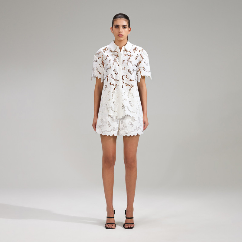 White Cotton Lace Long Top 1