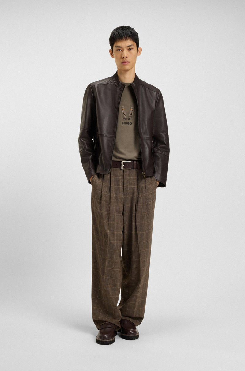 HUGO COTTON JERSEY T-SHIRT WITH CURVED EMBROIDERED LOGO outlook