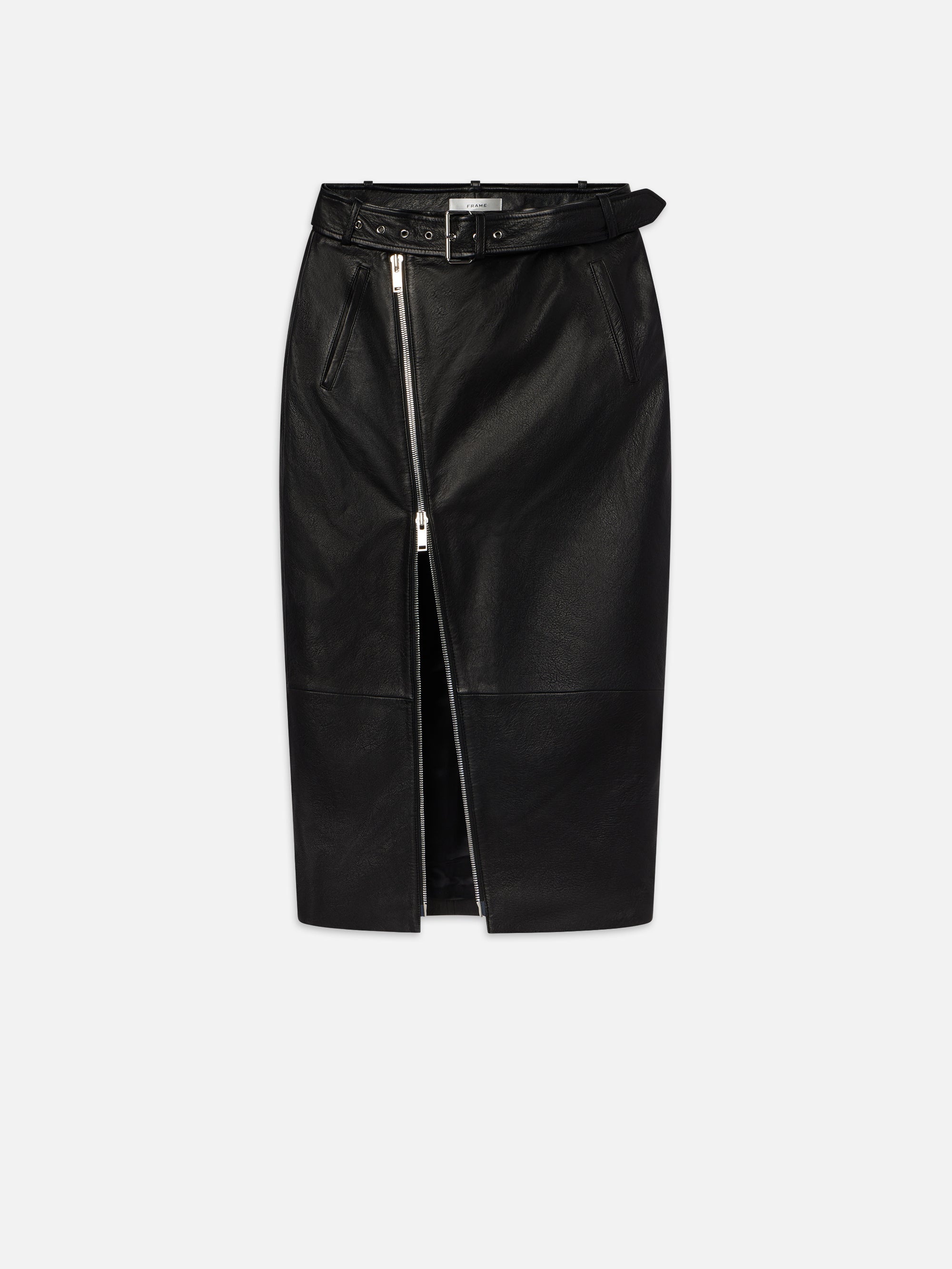 Biker Pencil Skirt in Black - 1