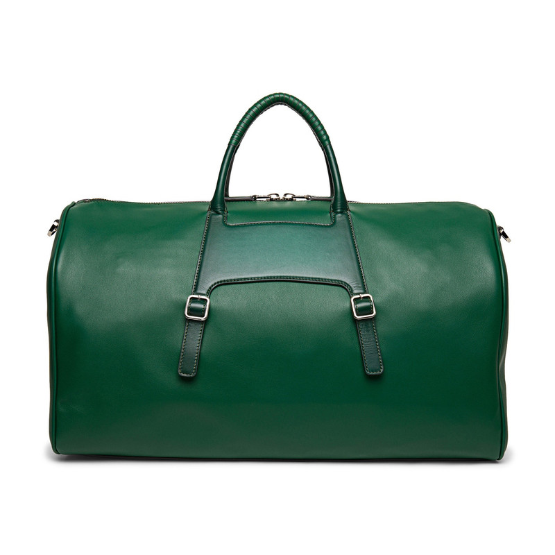 Santoni Green leather weekend bag outlook