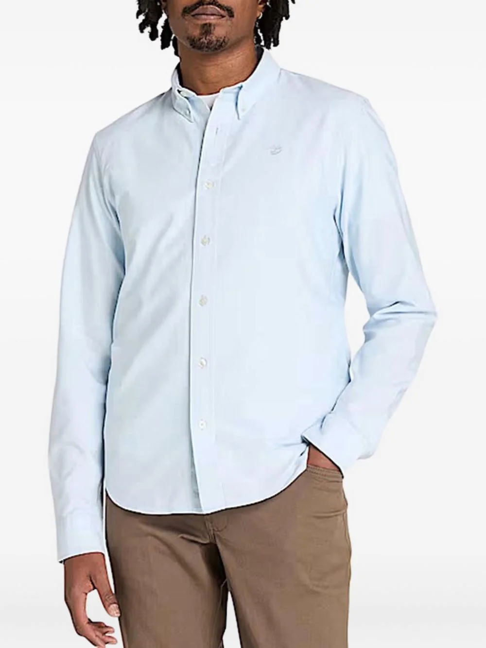 button-fastening long-sleeve shirt - 1