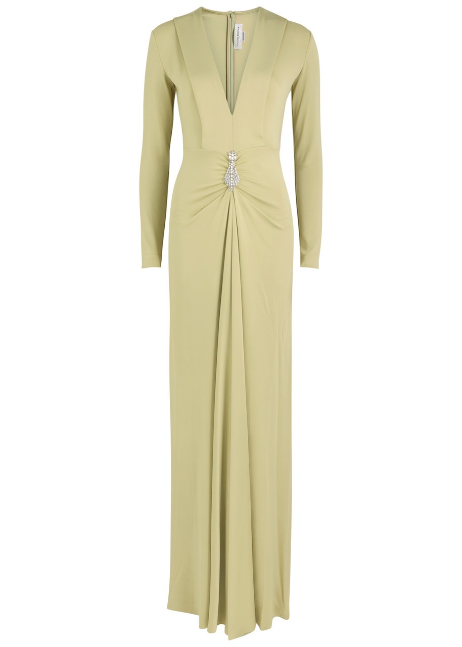 Victoria Beckham Crystal-embellished Stretch-satin Gown - 1