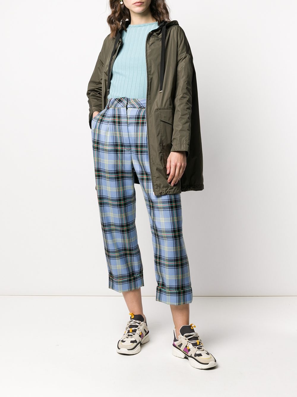 jacquard hooded coat - 6